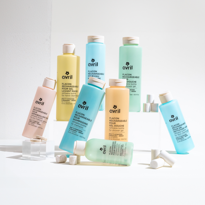 Flacon rechargeable pour gel nettoyant visage