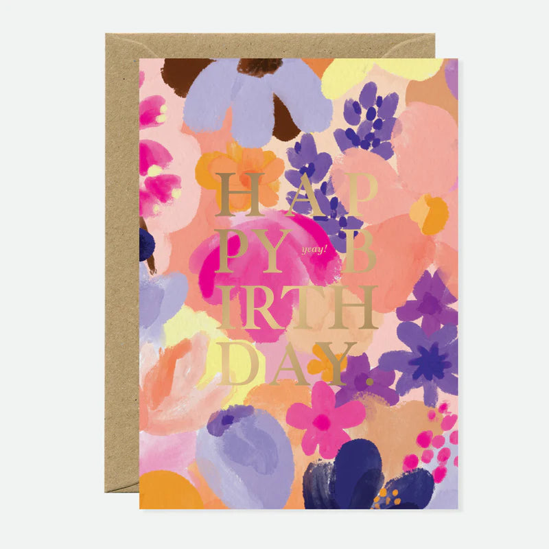 Happy birthday flower garden - Carte de voeux