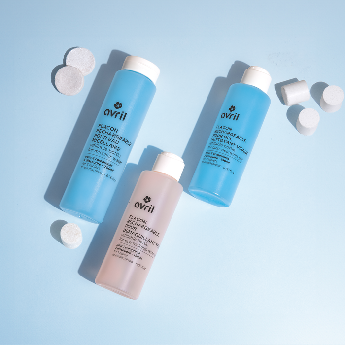 Flacon rechargeable pour gel nettoyant visage