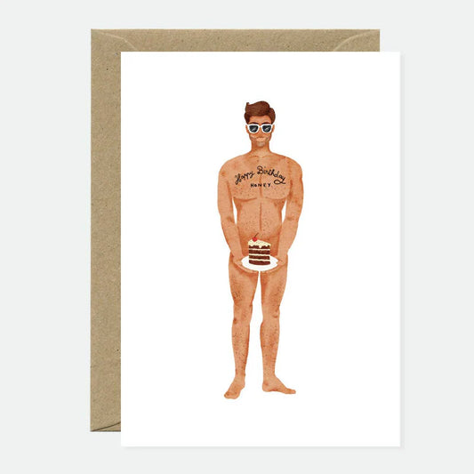 Guy with a cake - Carte de voeux